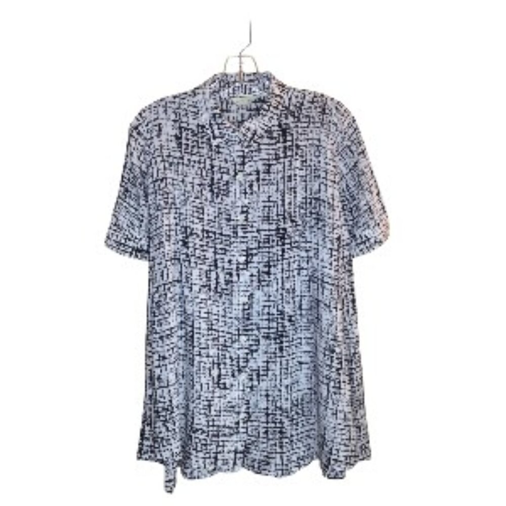 111 Tylho Rayon Button Front Blouse Top Small